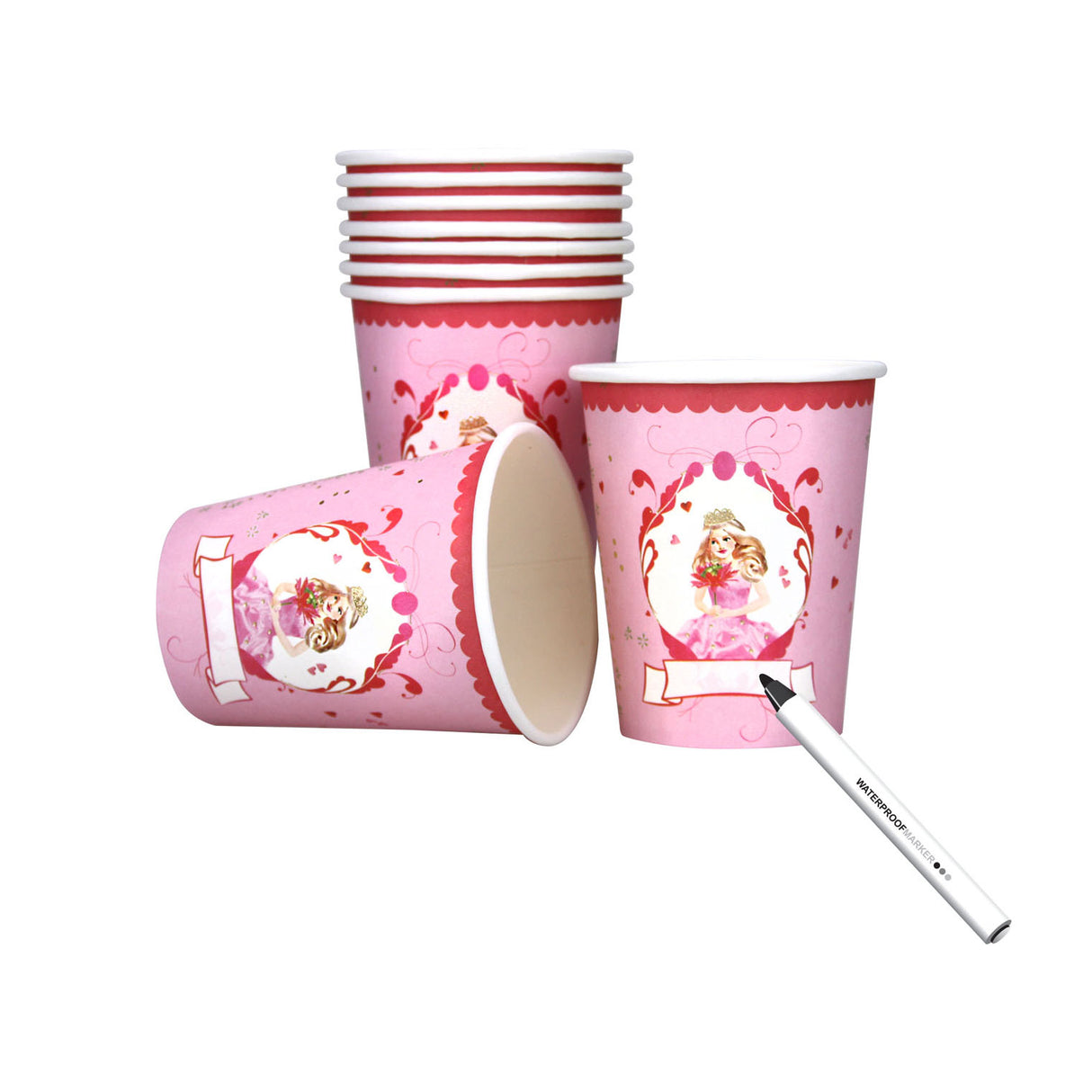 Gobelets princesse barbe blanche Haza, 8 pcs.