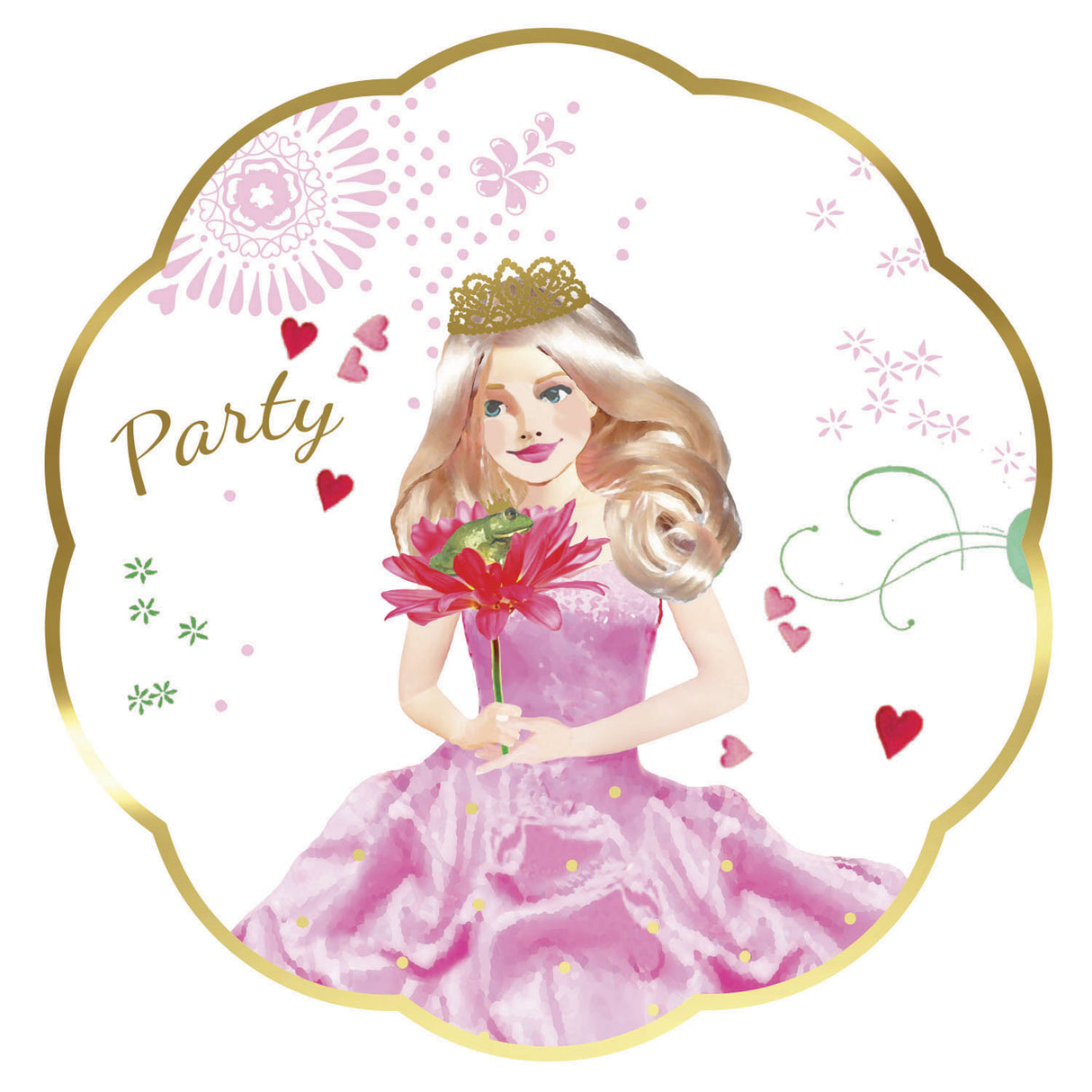 Haza invitations barbe blanche princesse, 6 pcs.