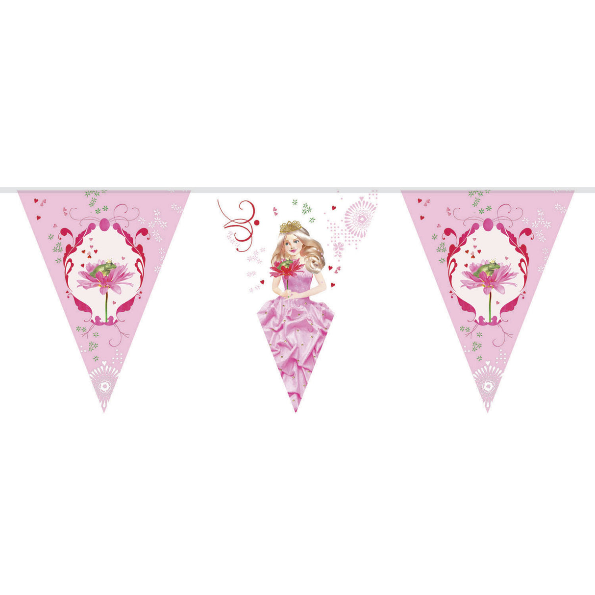 Ligne de drapeau princesse barbe blanche Haza, 10 m.
