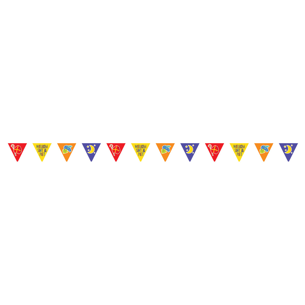 Drapeau en papier Haza barbe blanche ligne Sinterklaas, 6 mtr.