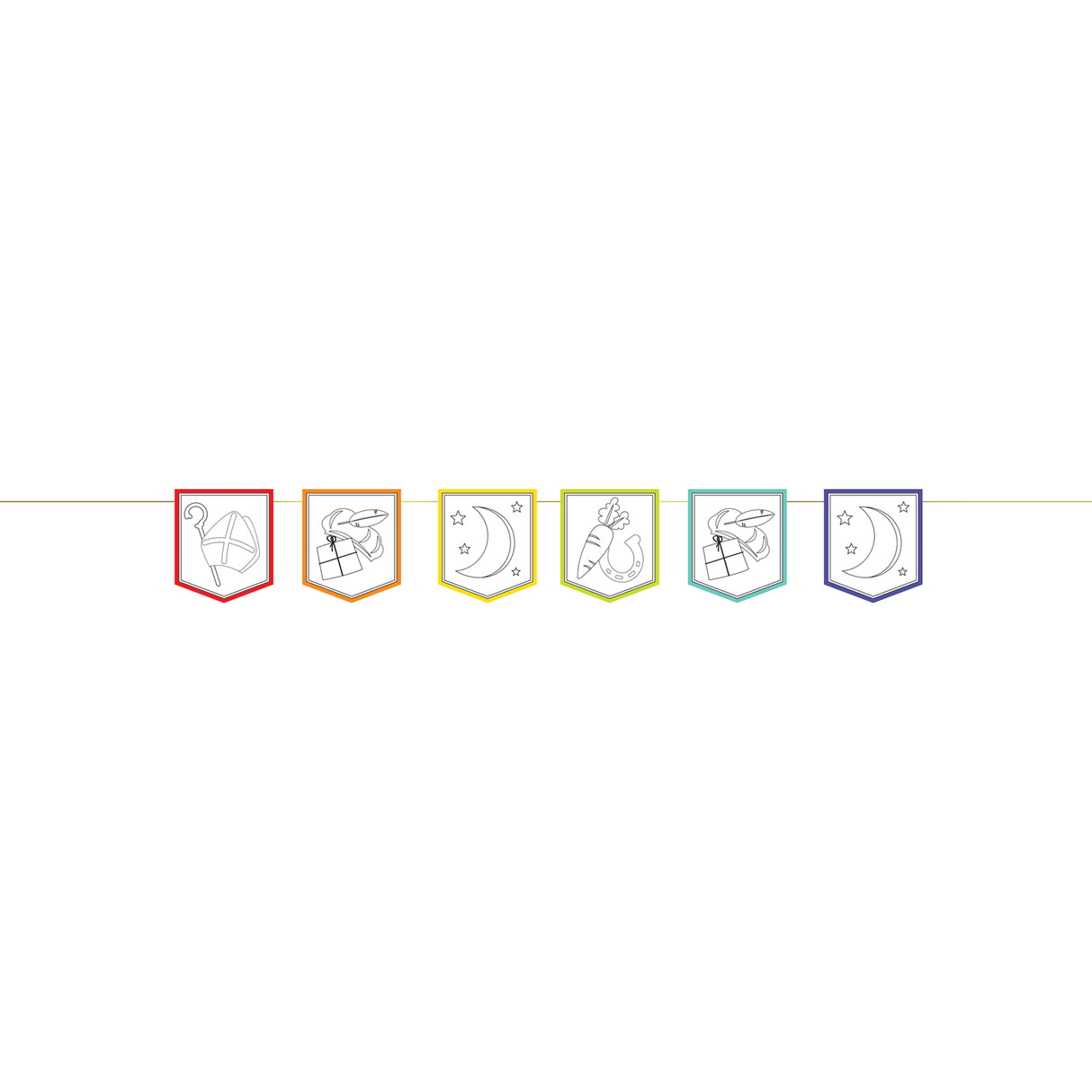 Colorez votre propre ligne de drapeau Sinterklaas, 4mtr.