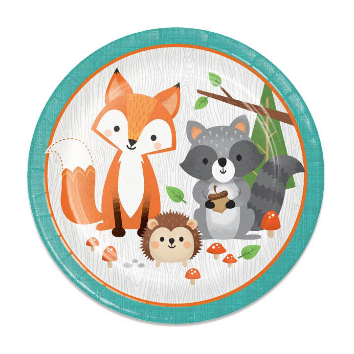 Haza barbe blanche assiettes sauvages animaux de la forêt, 8 pcs.