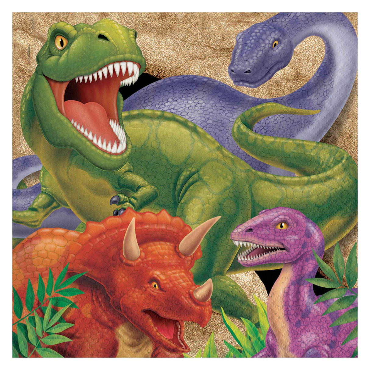 Serviettes Haza en forme de dinosaure barbe blanche, 16 pcs.