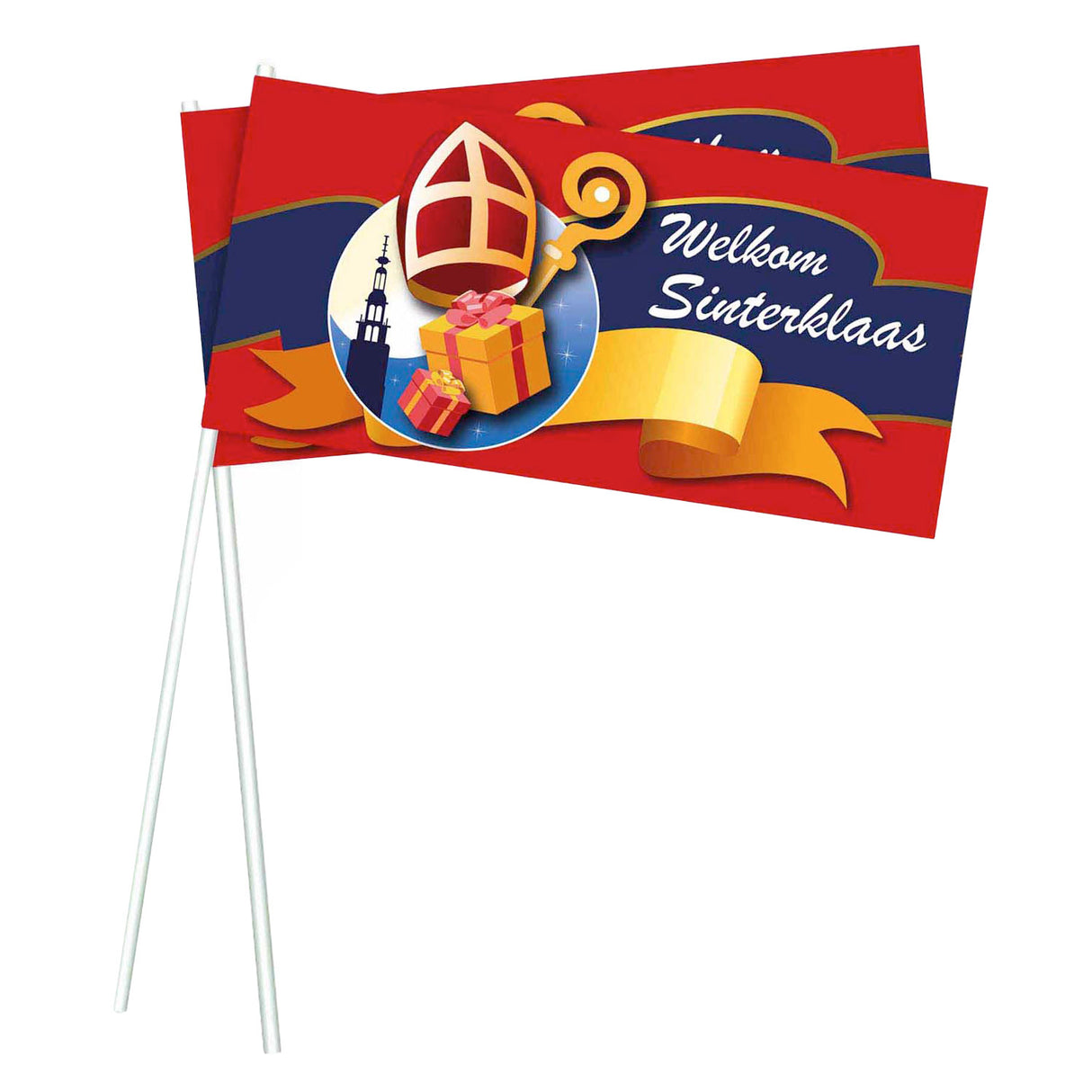 Haza Witbaard Sinterklaas agitant des drapeaux, 50 pc