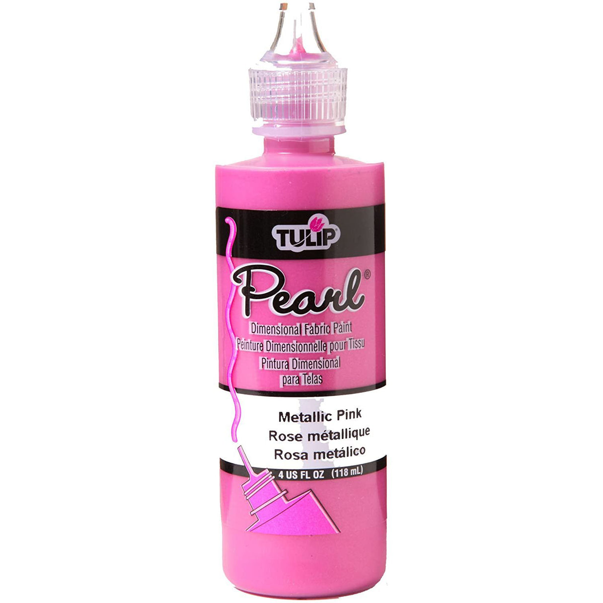 Tulip • peinture textile dimensionnelle rose métallisé nacré 118ml