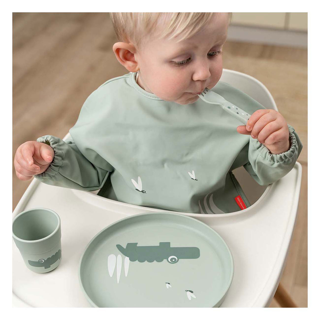 Assiette enfant Done by Deer croco vert