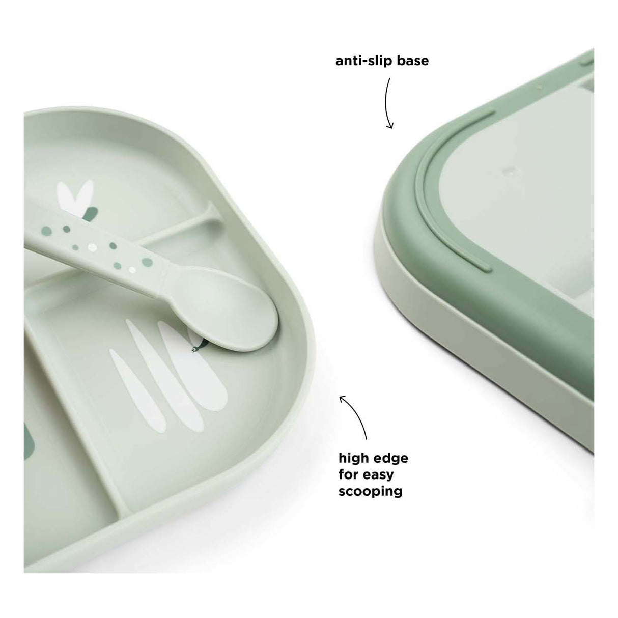 Assiette compartimentée Done by Deer croco vert