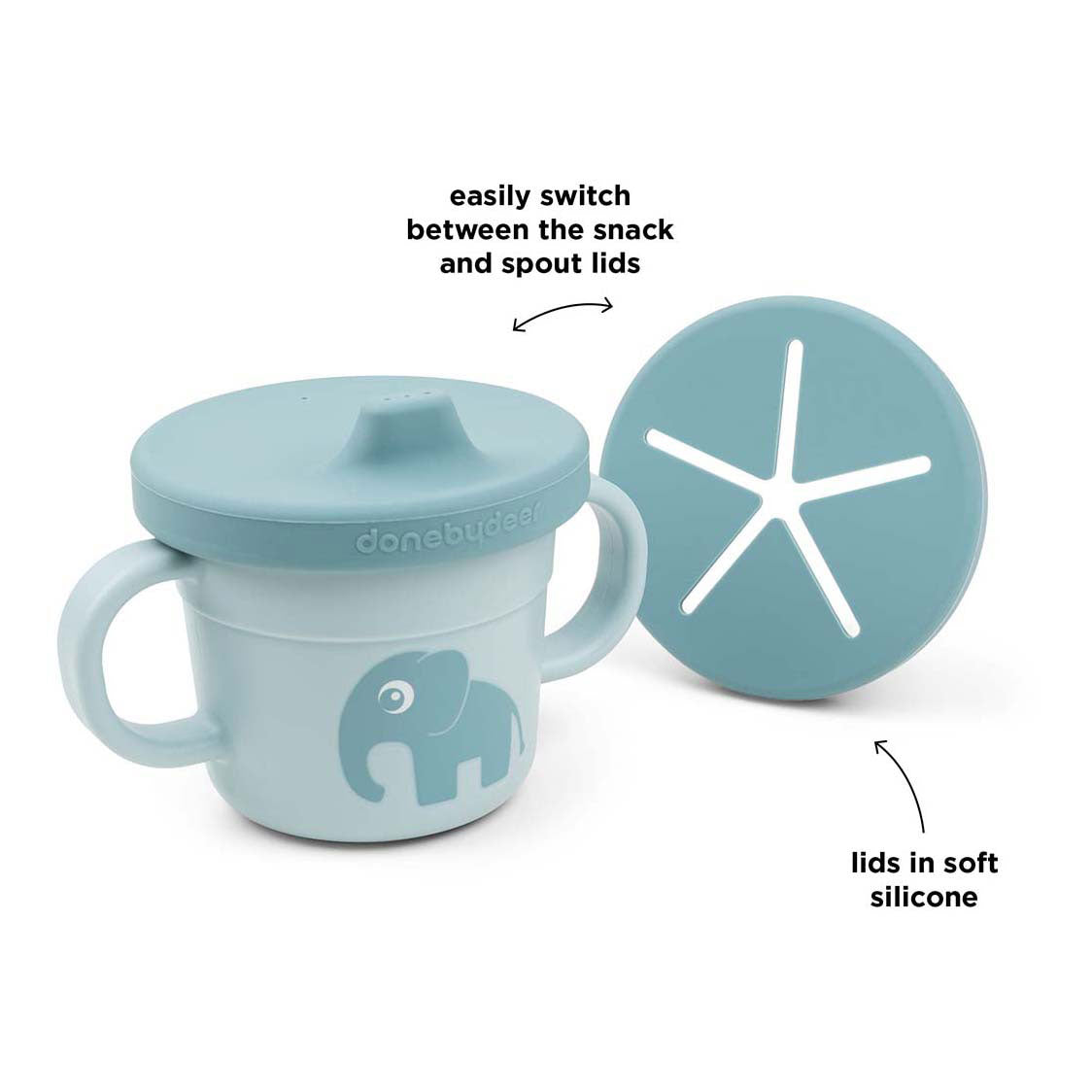 Tasse à bec verseur Done by Deer Elphee bleu, 215ml