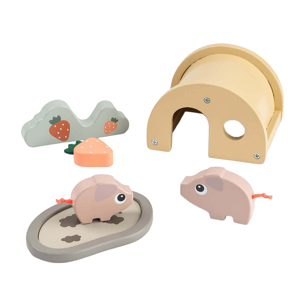 Fait par cerf petite ferme ensemble de jeu en bois pigee