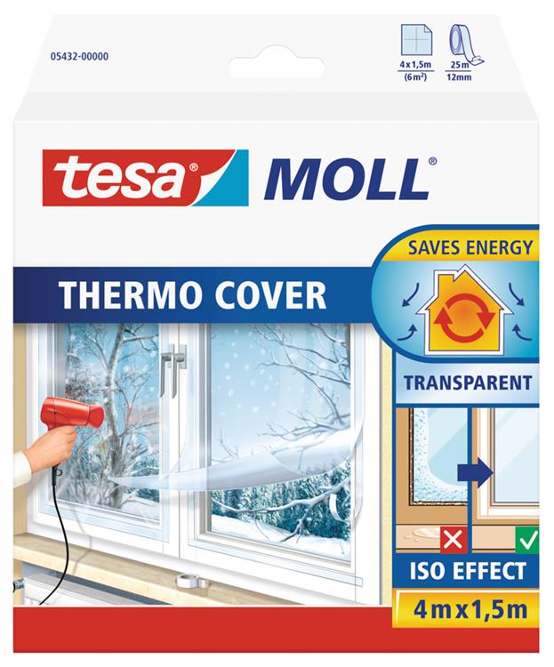 Tesa moll thermo cover pe feuille d'isolation pour fenêtre - 4 x 1,5 mètres