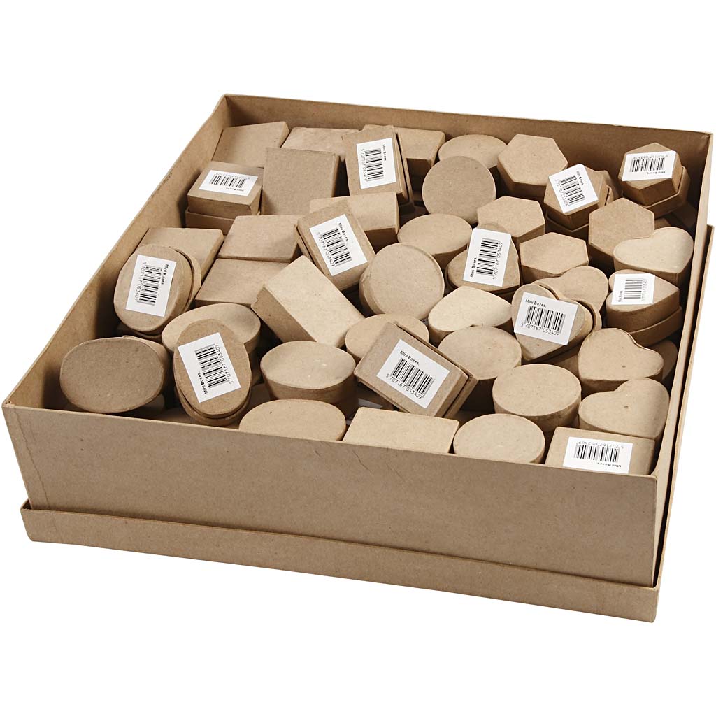 Mini boîtes Creativ company, h: 3 cm, d 4-6 cm, 144 pièces 1 boîte