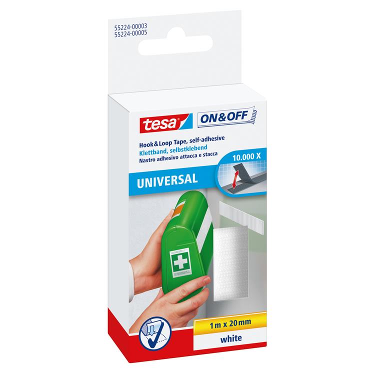 Quantore Bande Velcro tesa on off autocollante blanc