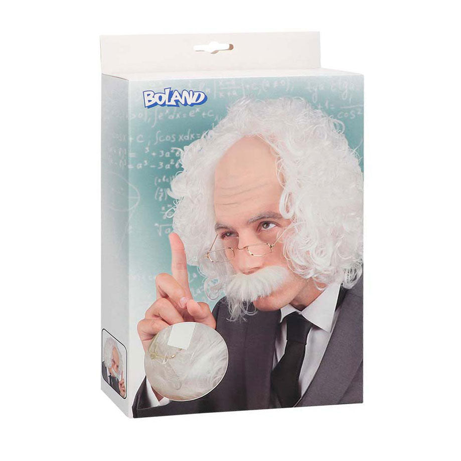 Perruque Boland Einstein avec moustache et lunettes