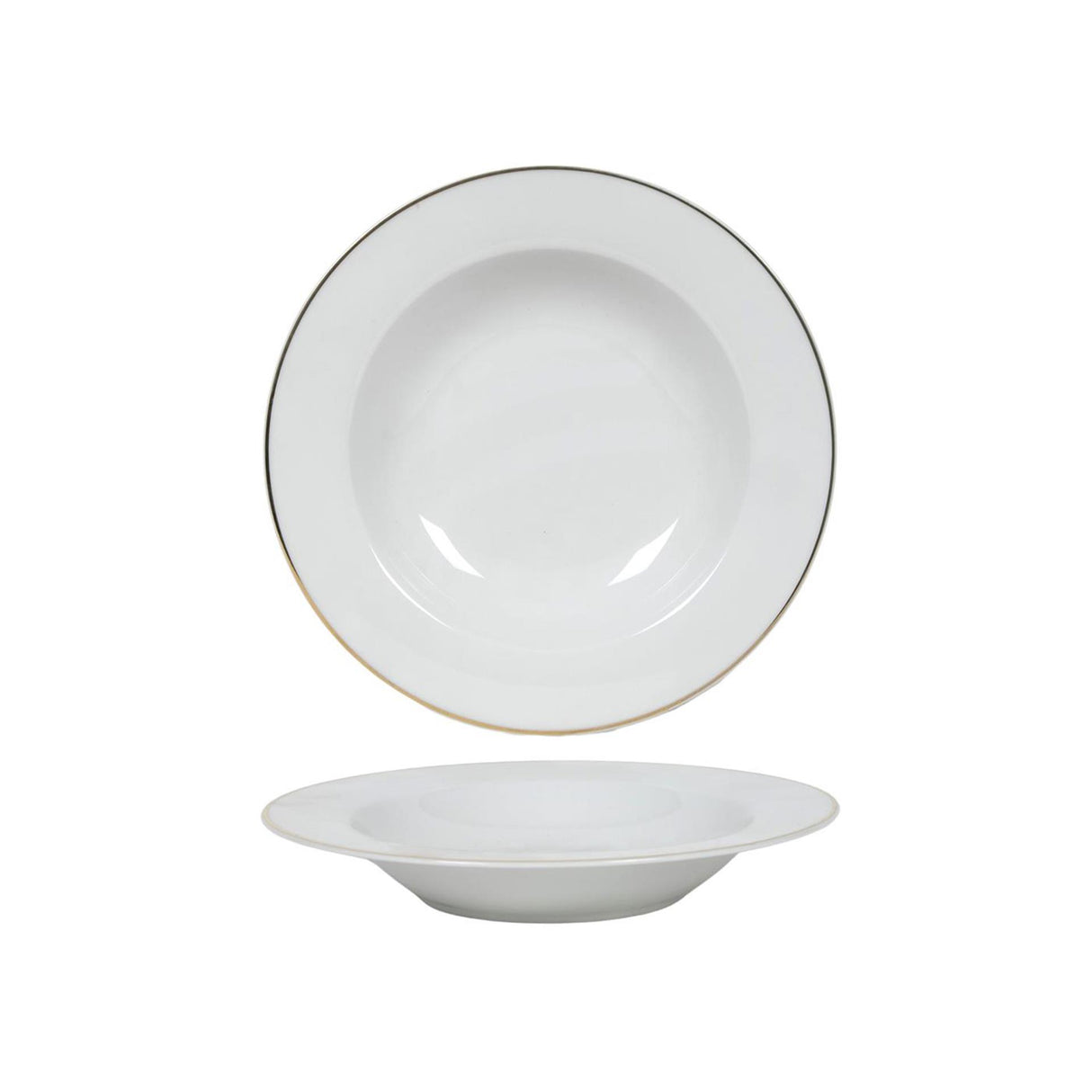 Assiette creuse bord or blanc ø21cm boîte de 6