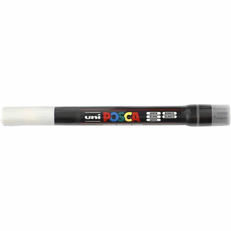 Marqueur Uni-posca posca, taille pcf350, largeur de trait 1-10 mm, pinceau, blanc, 1 pièce