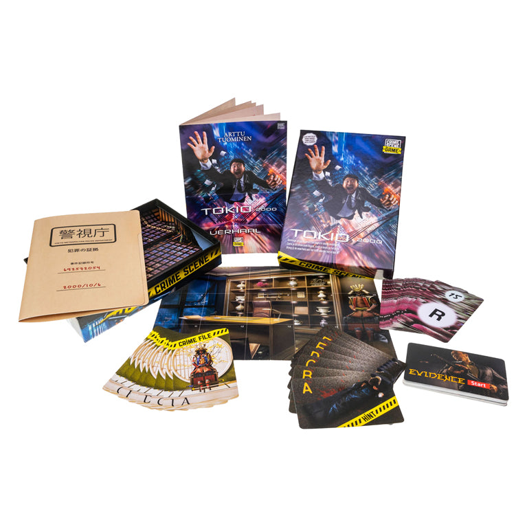 Tactic crime scene tokyo 2000 – jeu de société – jeu de crime – drame urbain complexe au Japon – enquête et déduction approfondies – série de scènes de crime – game storm studio – 1 ou plusieurs joueurs – à partir de 18 ans