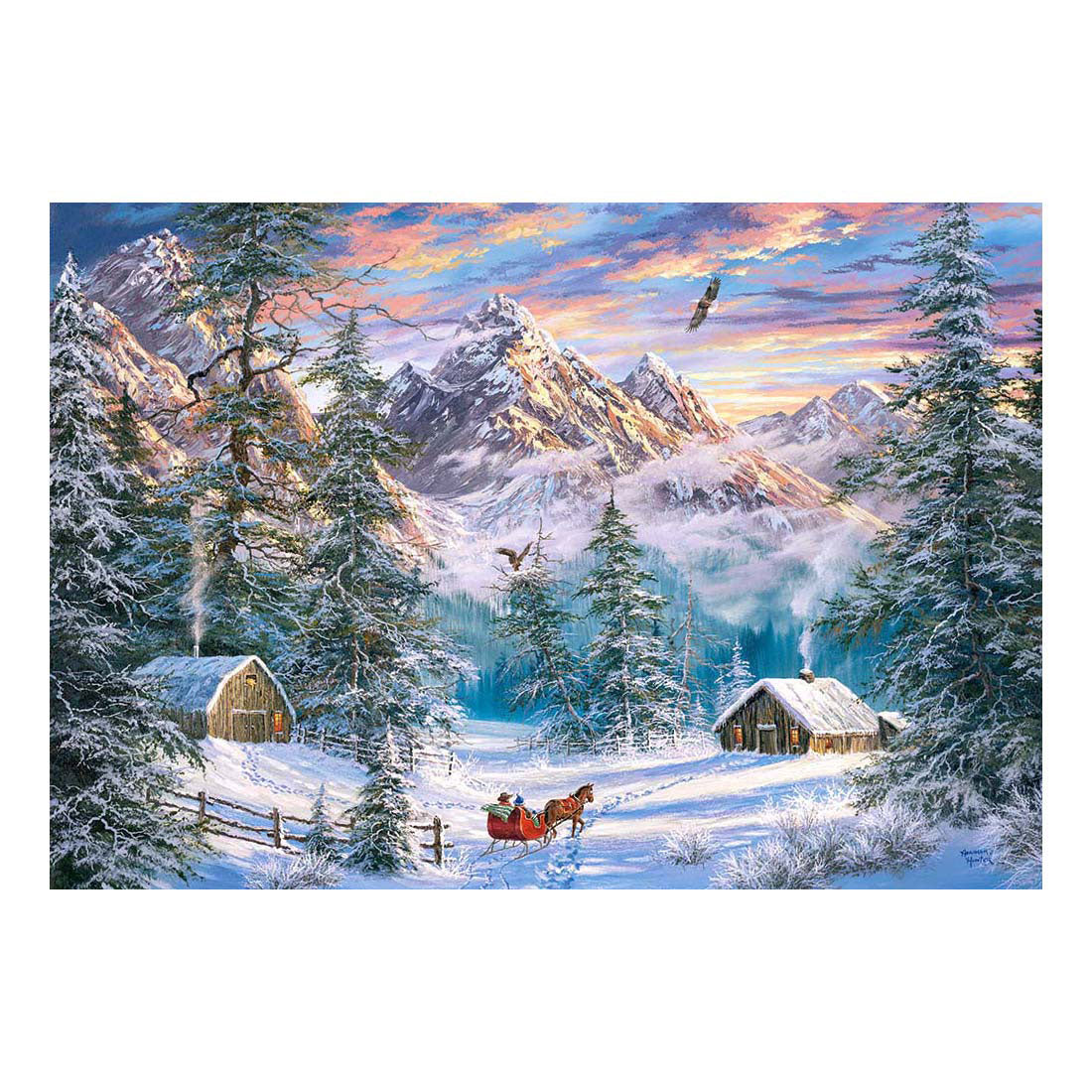 Selecta castorland puzzle montagne noël, 1000 pcs.