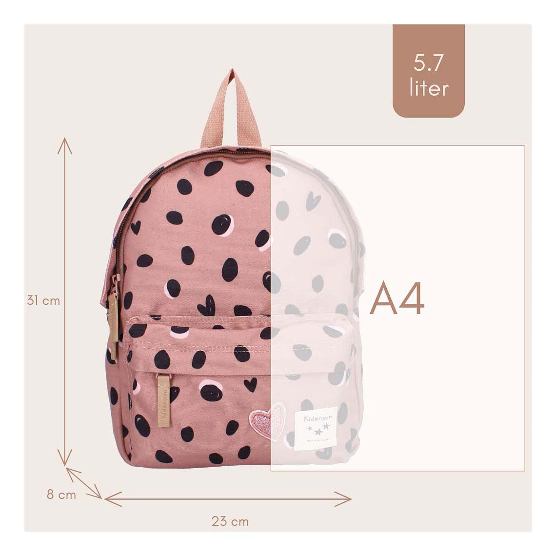 Sac à dos Kidzroom Love Days points noirs