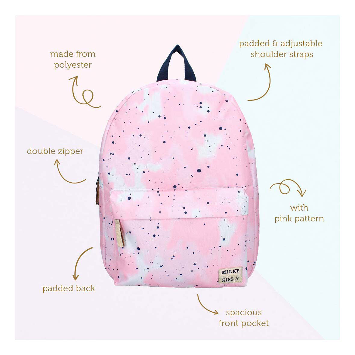 Sac à dos Milky Kiss imprimé à pois style audacieux