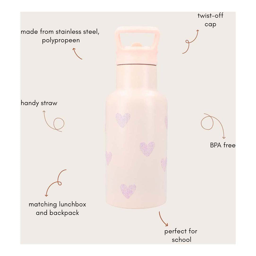 Kidzroom gourde sweet gorgées coeurs, 350ml