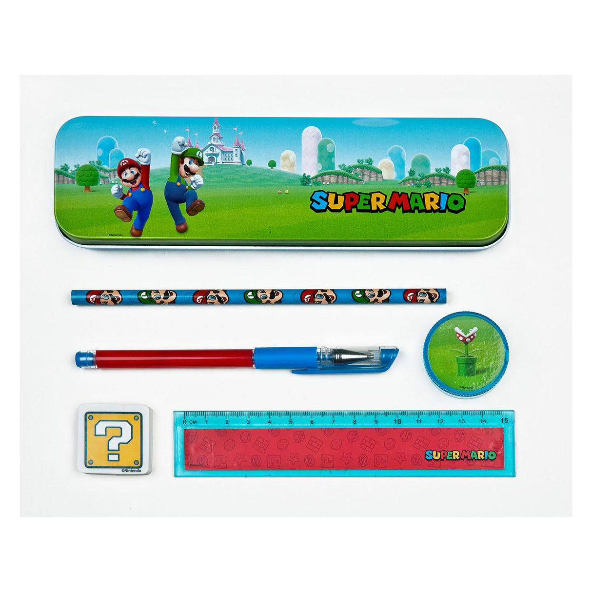 Undercover GmbH Undercover Super Mario School Set - Boîte de 7 pièces avec papeterie.