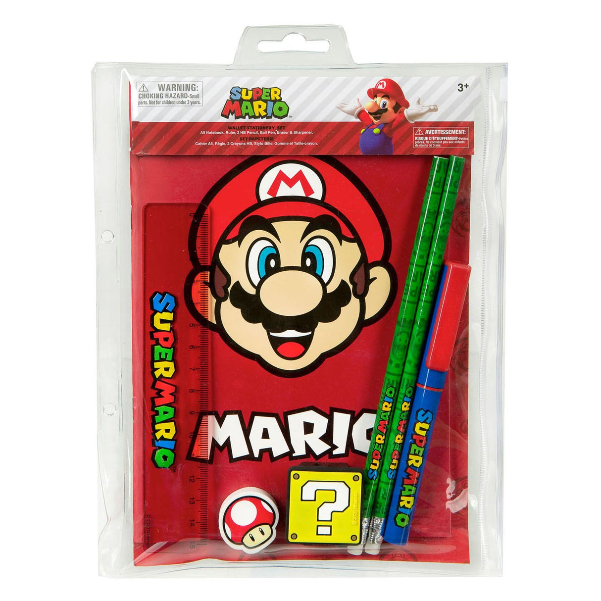 Ensemble d'écriture Undercover Super Mario, 7 pièces.