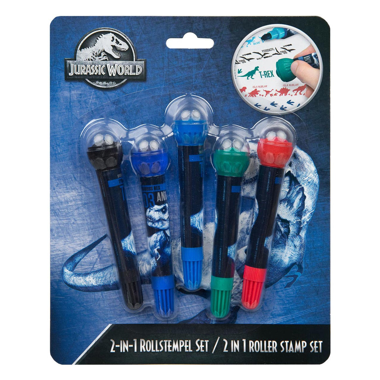 Undercover Jurassic World rouleau de marqueurs de tampon, 5 pcs.