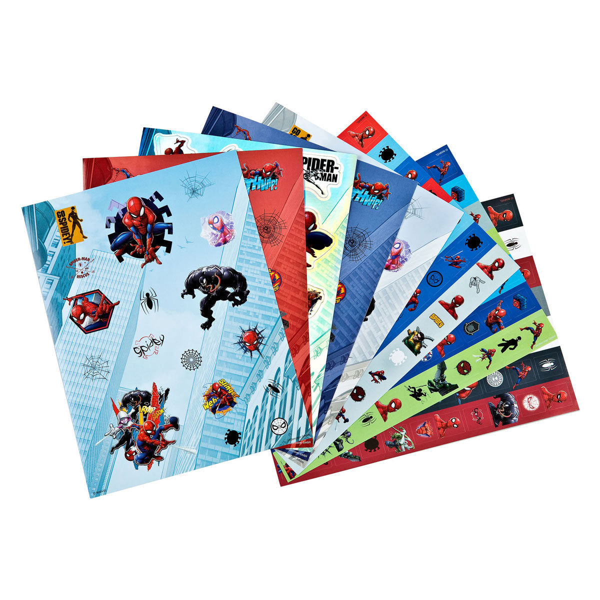Autocollant en civil amusant Marvel Spiderman, 8 feuilles