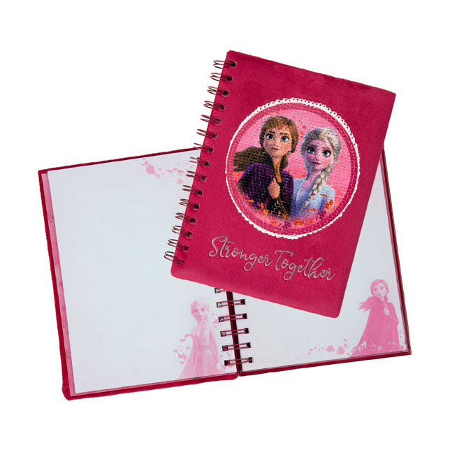 Note à couverture A5 Disney Frozen avec des paillettes