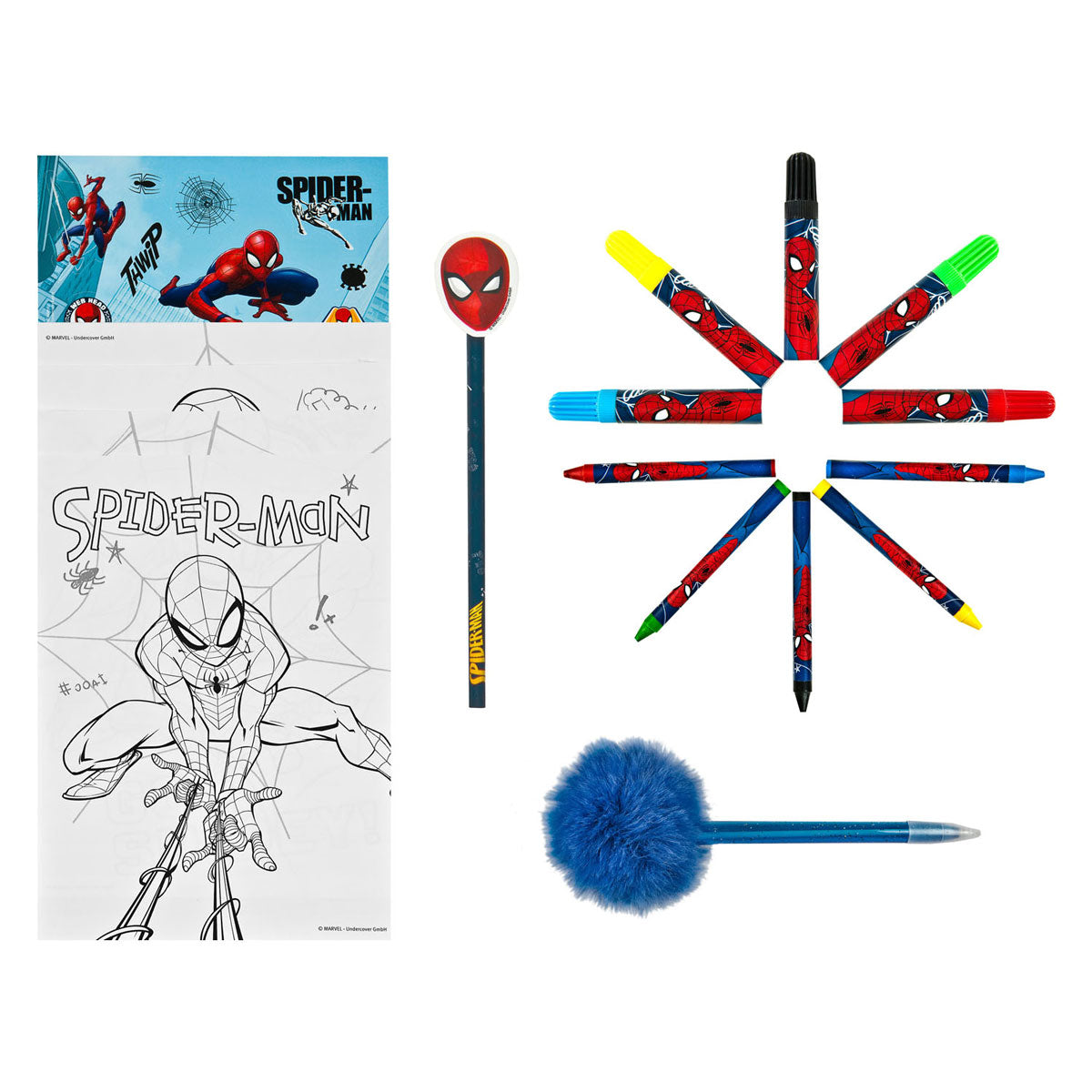 Couleurs d'infiltration Spiderman dans un sac à dos