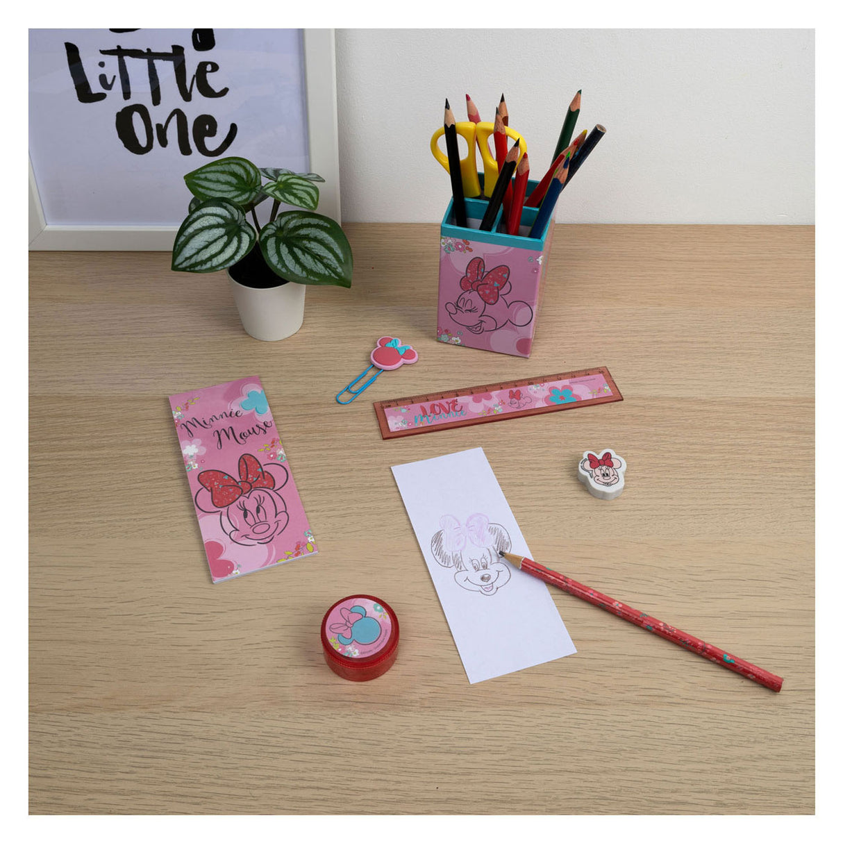 Boîte à crayons remplie de Minnie Mouse 7 pièces