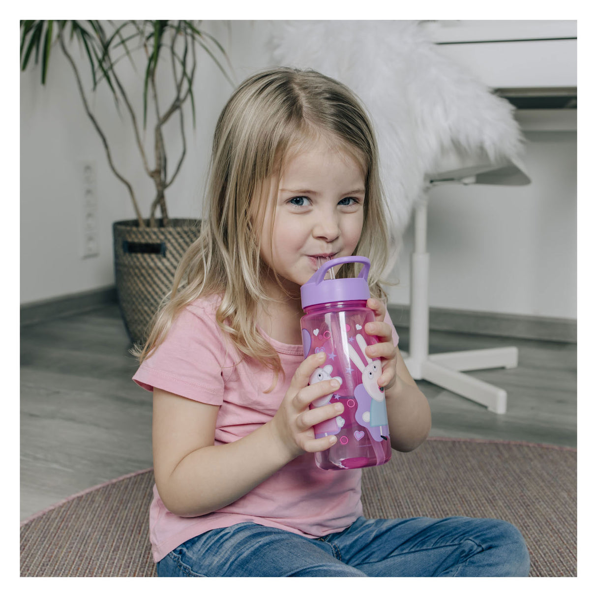 Undercover świnka peppa series - bouteille d'eau - 500 ml - avec gobelet à débit - sans BPA