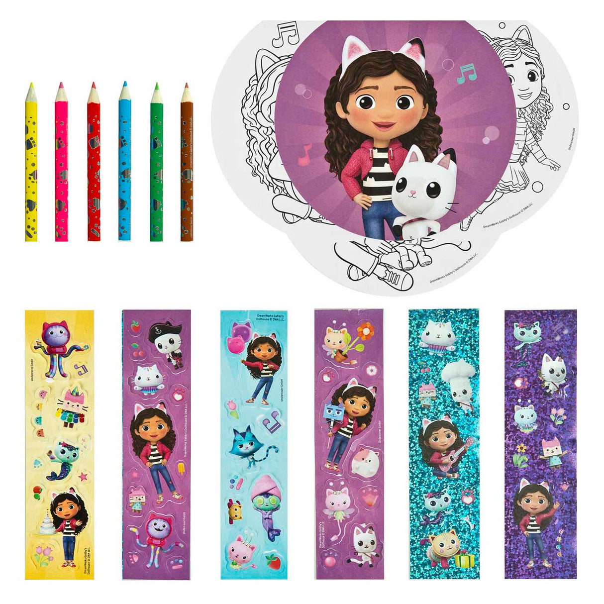 Ensemble de coloriage créatif pour maison de poupée Undercover Gabby, dans un étui