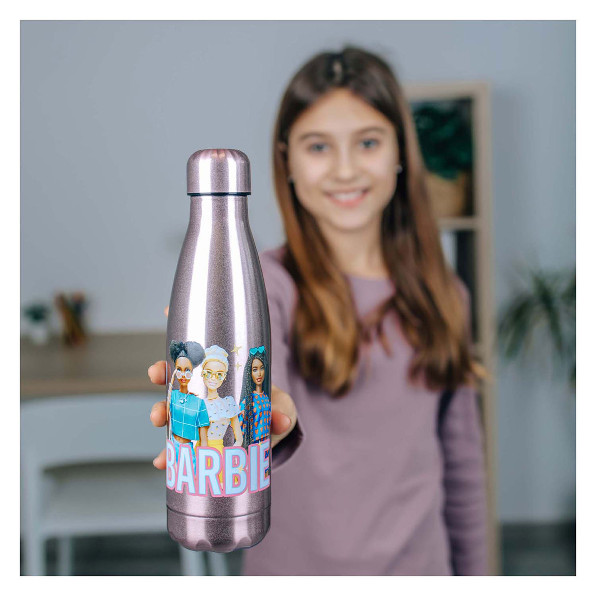 Undercover Barbie gourde en acier inoxydable 450 ml multicolore adaptée aux enfants.
