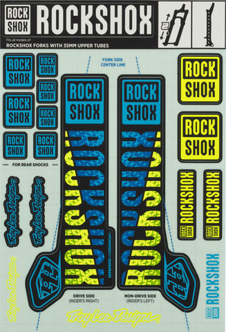 Ensemble de décoration Rockshox ensemble d'autocollants bleu jaune