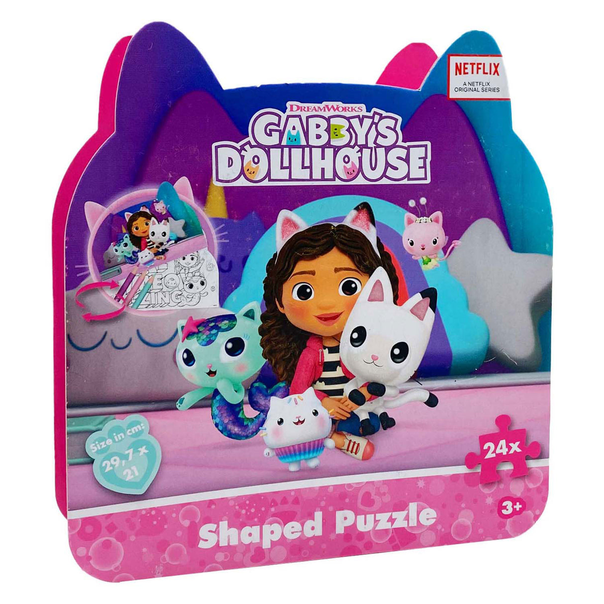 Sans marque Sans Marque Gabby's Dollhouse Puzzle 24 pièces en forme de chat.