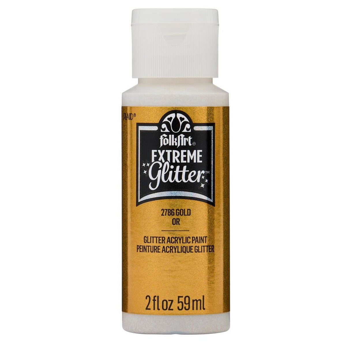 Folkart • peinture acrylique pailletée extrême or 59ml