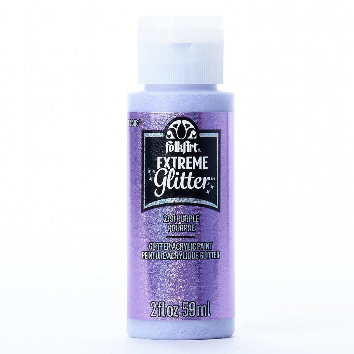 Folkart • peinture acrylique pailletée extrême violet 59ml