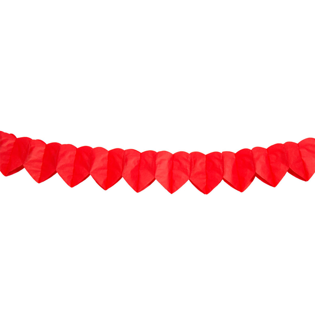 Mini guirlande en papier Folat bv - coeur rouge, 2 mtr.