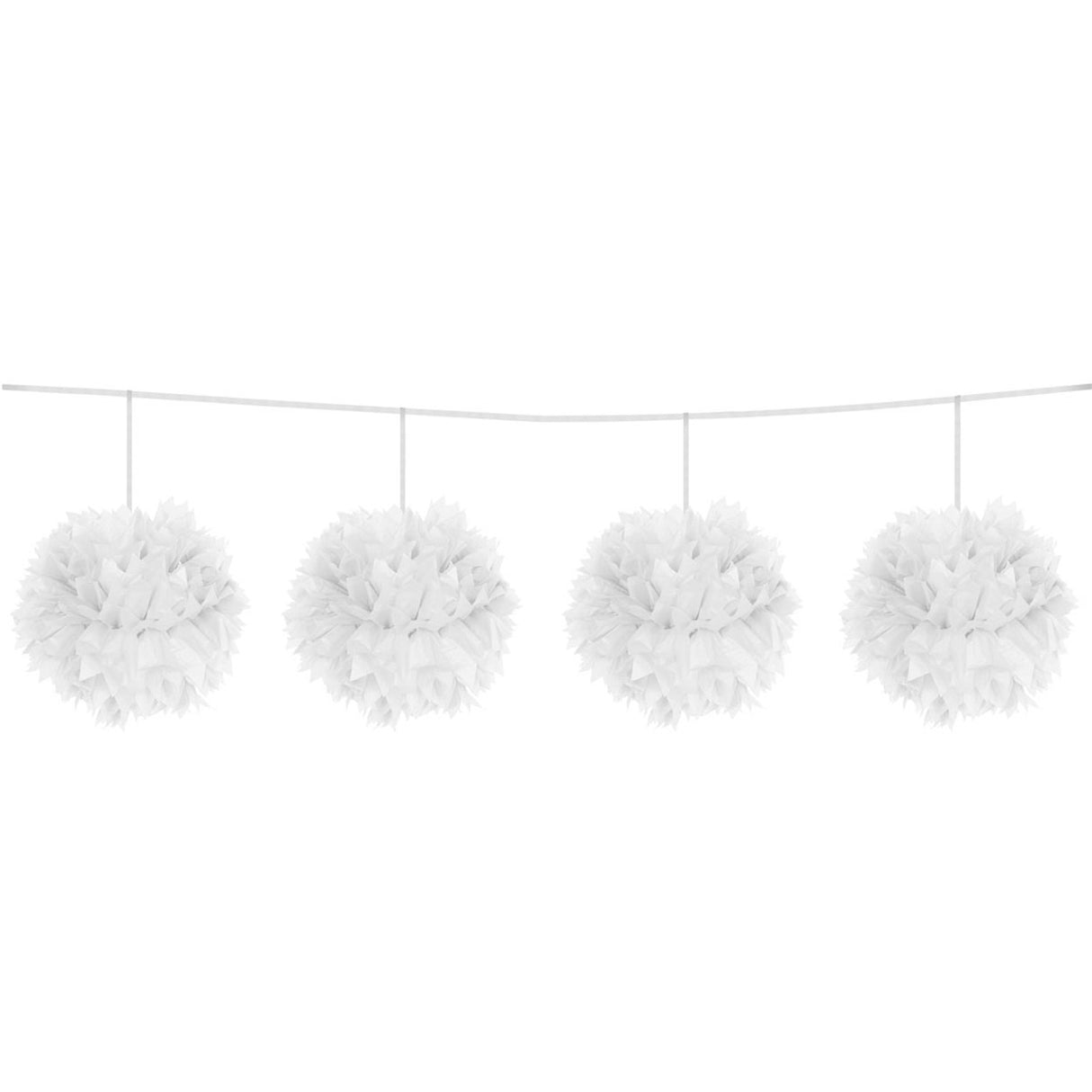 Guirlande de pompons blancs Folat bv