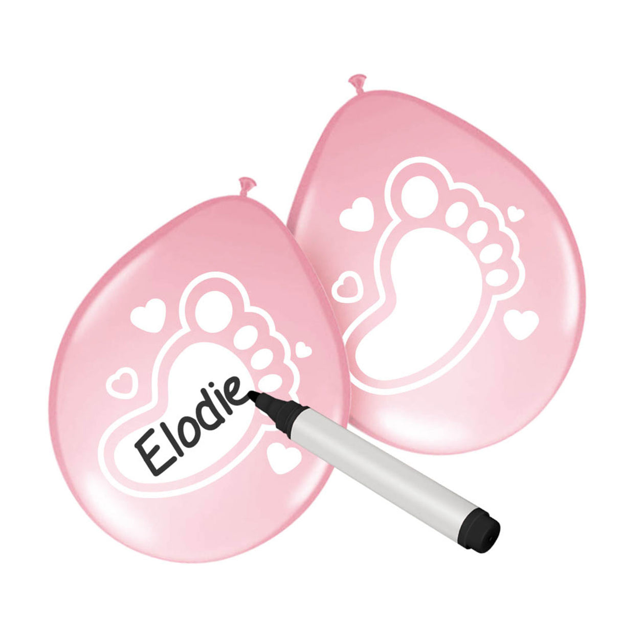 Folat bv ballons inscriptibles naissance fille, 6 pcs.