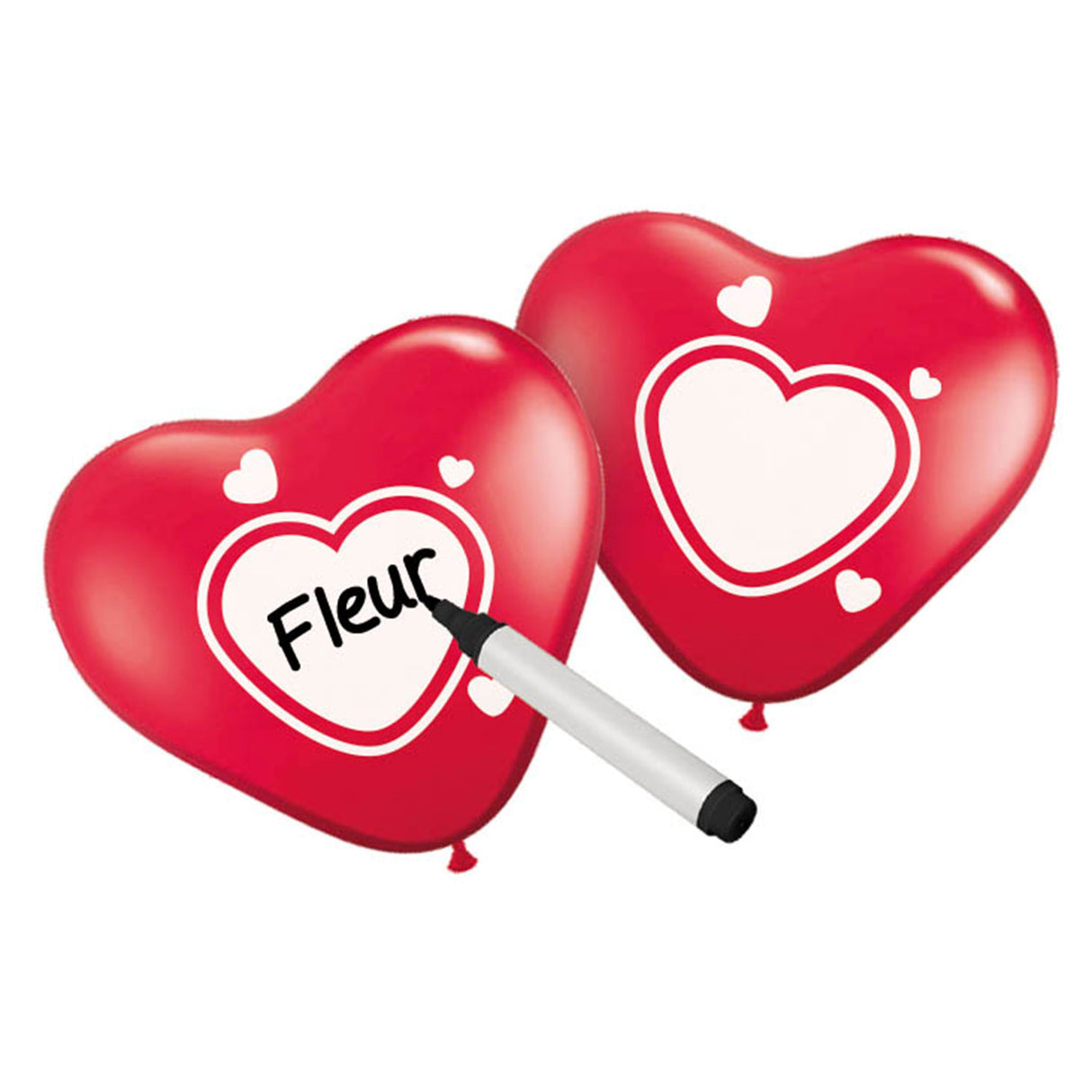 Folat bv ballons inscriptibles coeur, 6 pcs.