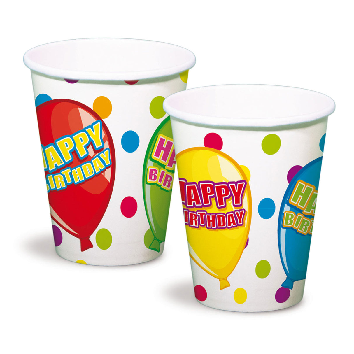 Folat bv joyeux anniversaire tasses, 6 pcs.
