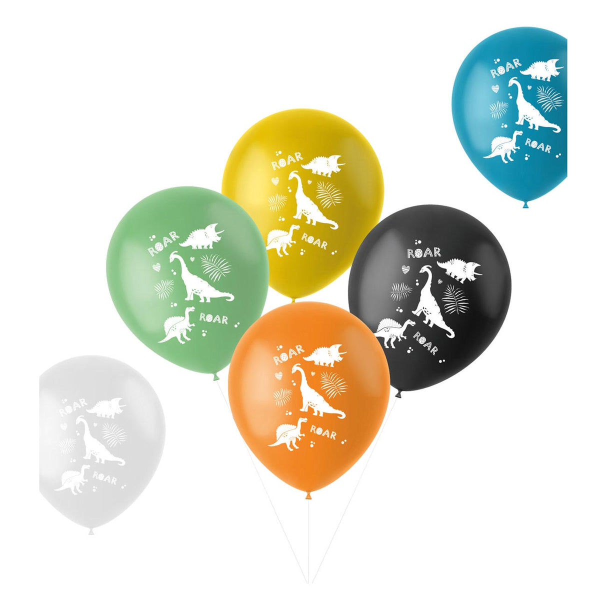 Folat bv ballons en latex dinosaure 33 cm, 6 pcs.
