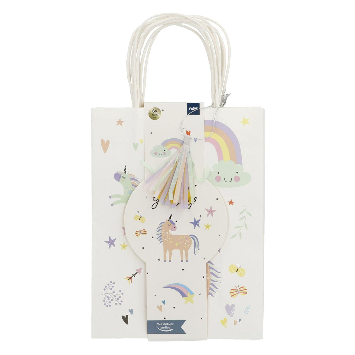 Folat bv sacs de distribution licornes arcs-en-ciel, 6 pcs.