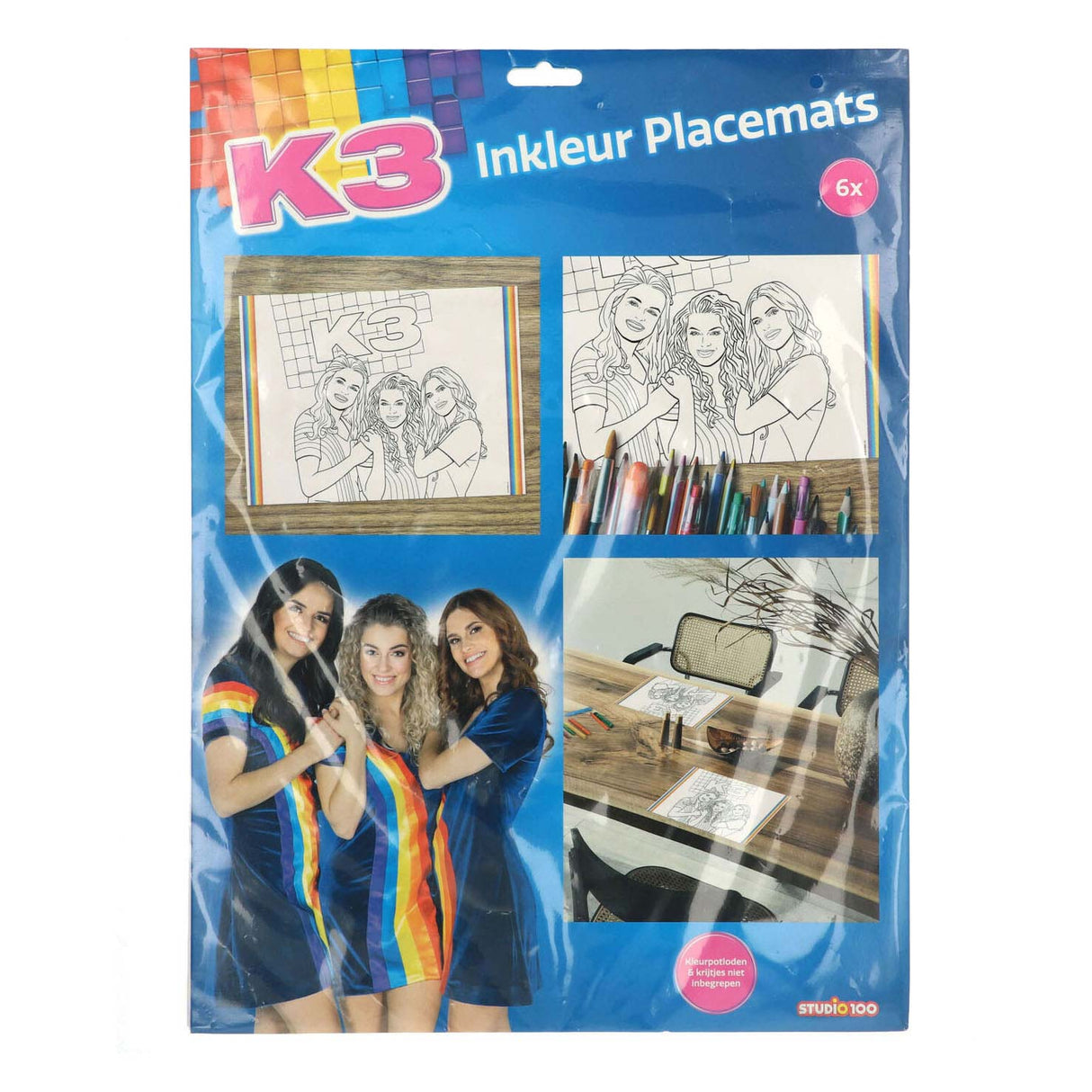 Folat bv k3 sets de table pages à colorier, 6 pcs.