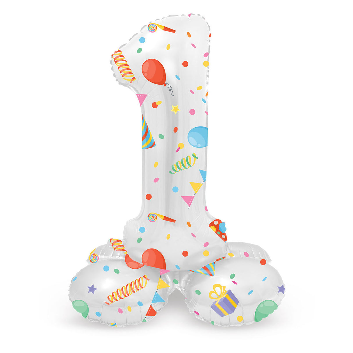 Folat bv ballon en aluminium debout fête joyeuse numéro 1 -72 cm