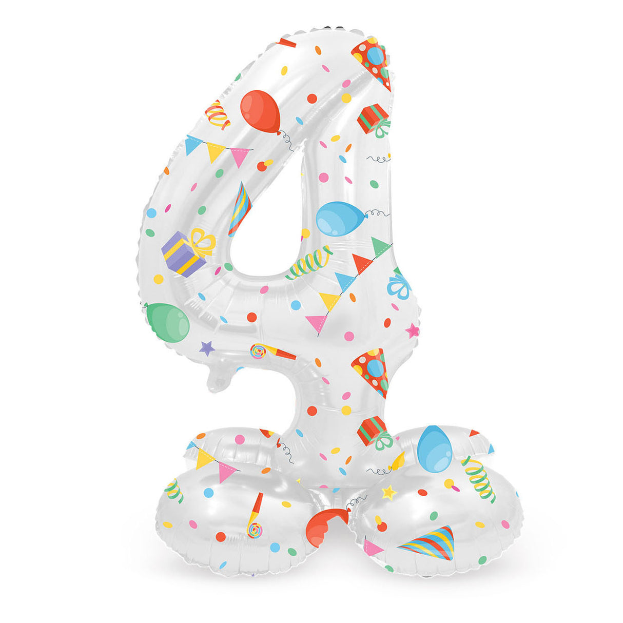 Folat bv ballon en aluminium debout fête joyeuse numéro 4 -72 cm