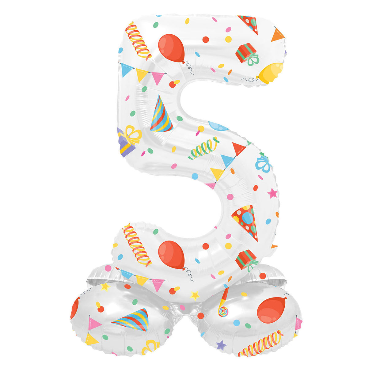 Folat bv ballon en aluminium debout fête joyeuse numéro 5 -72 cm