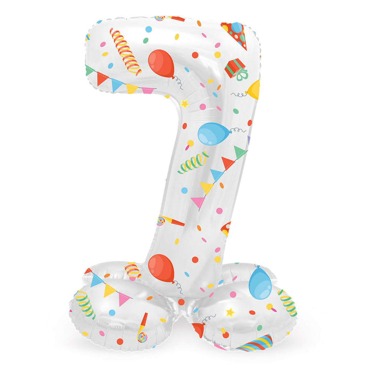 Folat bv ballon en aluminium debout fête joyeuse numéro 7 -72 cm
